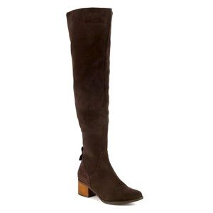 Steve Madden Purly Over the Knee Boots in Dark Brown - Size 10